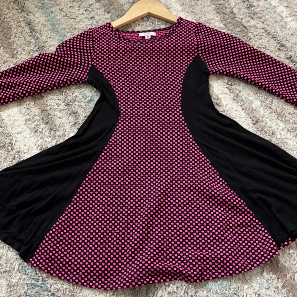 sofi girls dress magenta and black